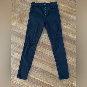 American eagle distressed black jeans, skinny, next lev stretch
